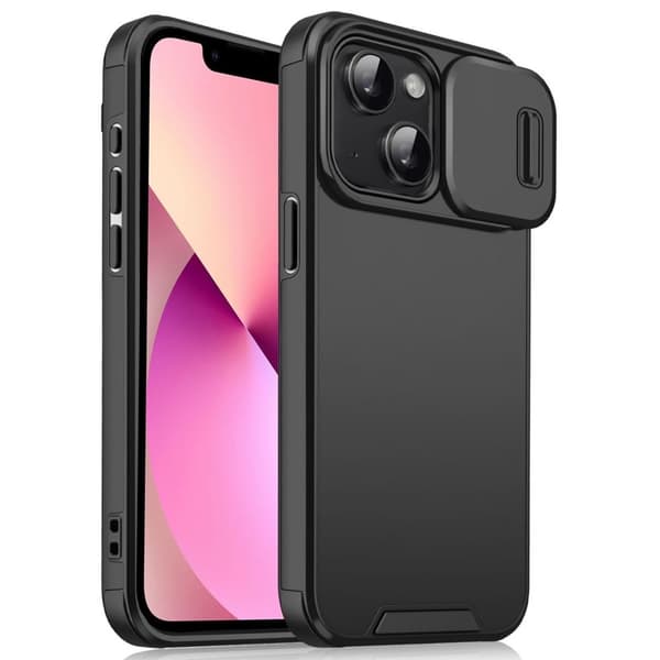 iPhone 13 mini Cover med Skydbart Kameradæksel – Sort