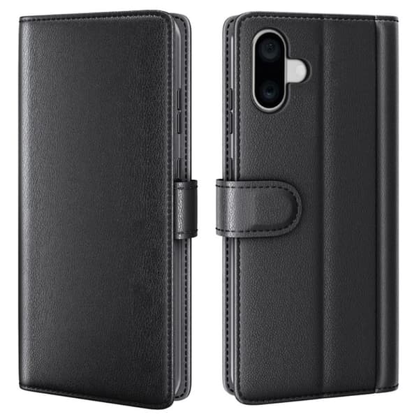 iPhone 16 Plus -kotelo aitoa nahkaa - Musta