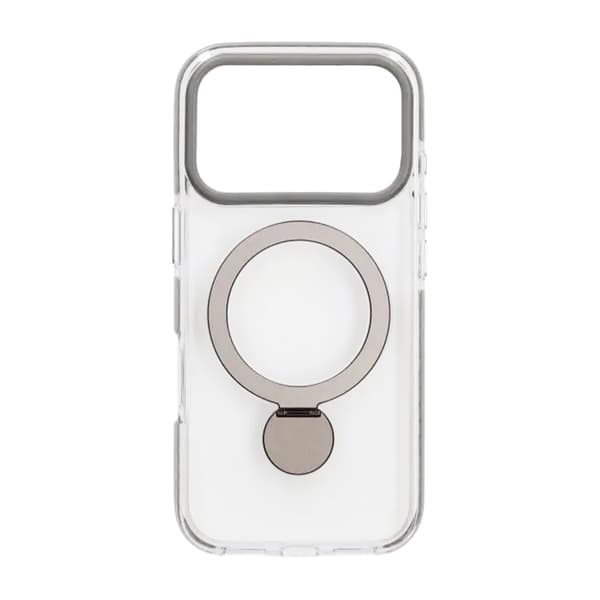 Cover Magsafe til iPhone 17 Pro - Transparent grå med ringholder