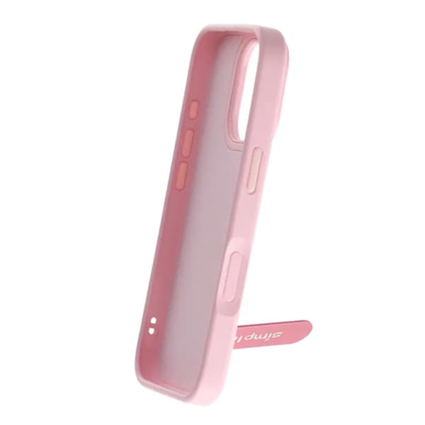 Skal med utfällbart roterande stativ för iPhone 16 Pro - Rosa