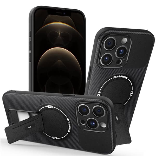 iPhone 12 Pro -kotelo jalustalla - Musta