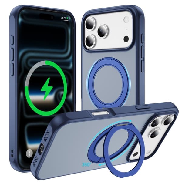 iPhone 18 Pro/17 Pro MagSafe-skal med ringstöd - Blå