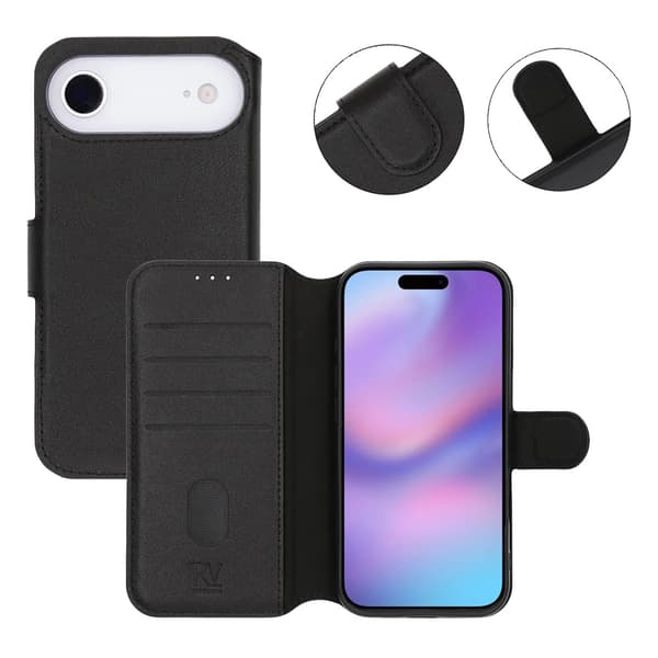 Rvelon Pung Etui Ægte Læder til iPhone Air - Sort