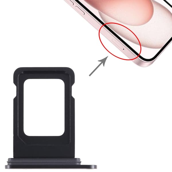 iPhone 15 SIM-korttikelkka, musta