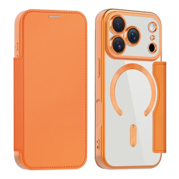 iPhone 17 Pro MagSafe RFID-blokerende PU-lædercover - Orange