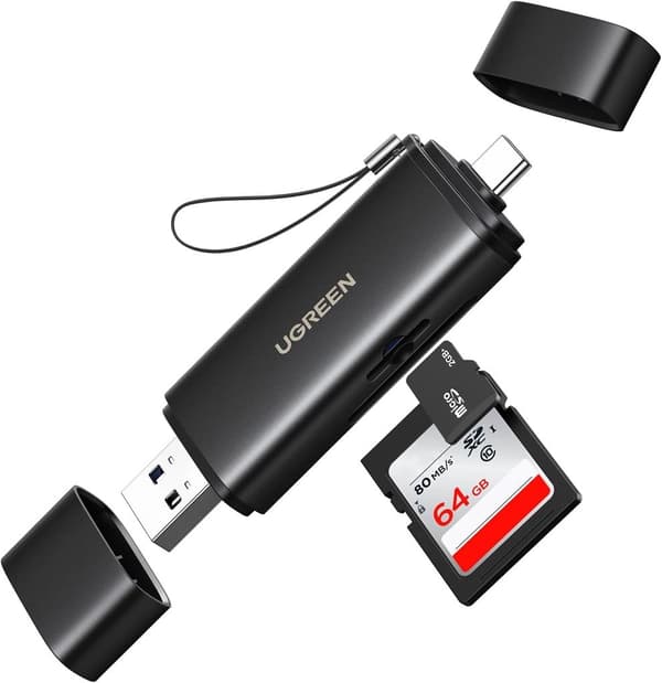 UGREEN 2-i-1 USB-C/USB-A Hukommelseskortlæser
