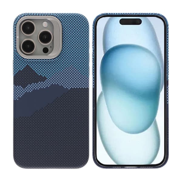 Magsafe Cover og Stand til iPhone 15 Pro Max - Mountain Blue