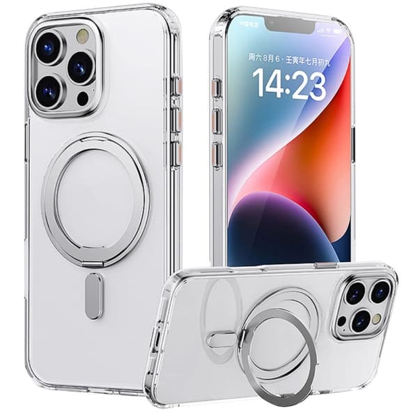 iPhone 16 Pro -kotelo jalustalla - Läpinäkyvä