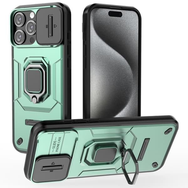 iPhone 16 Pro Max Cover med ring - Grøn