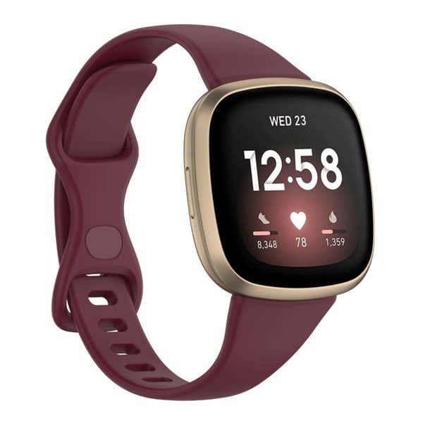 Bekvämt Fitbit Versa 4/3 armband - Vinröd