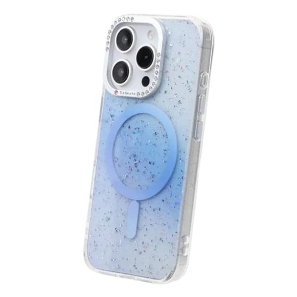 Glitter Diamond Magneettikotelo - iPhone 16 Pro Max Sininen