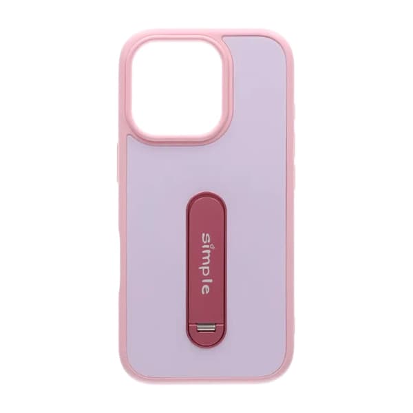 Etui med udfoldeligt roterende stativ til iPhone 16 Pro Max - Pink