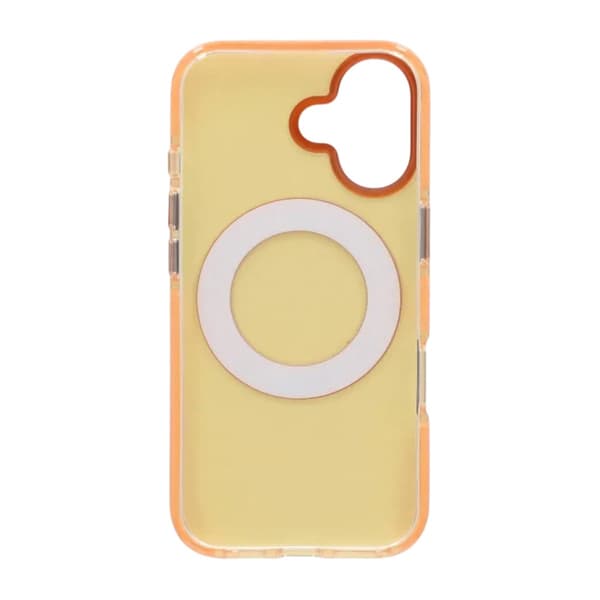 Iridescent Shockproof Case with 360-degree Rotatable Kickstand For iPhone 17 Orange