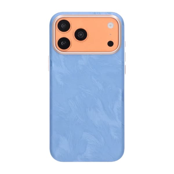 Mobilskal med plumartad textur för iPhone 17 Pro Max och iPhone 18 Pro Max - Blå
