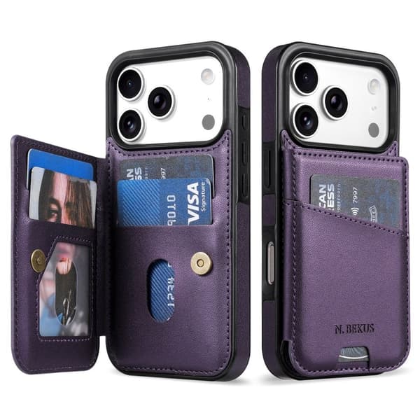 N.BEKUS iPhone 18 Pro Max/17 Pro Max Pung Etui RFID-blokering - Lilla