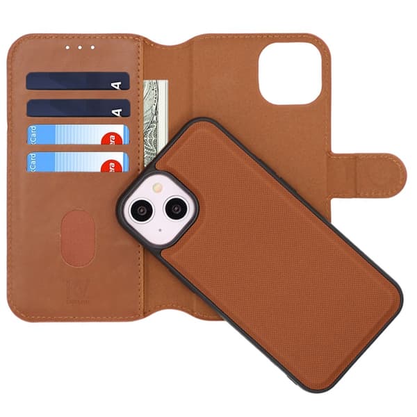 iPhone 13/14 Plånboksfodral Magnet Rvelon - Brun