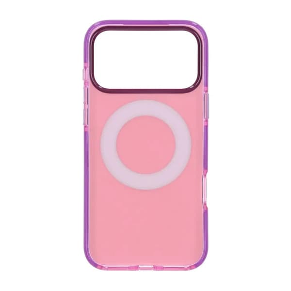 Iridescent Shockproof Case with 360 degree Rotatable Kickstand For iPhone 17 Pro Max Rose Red
