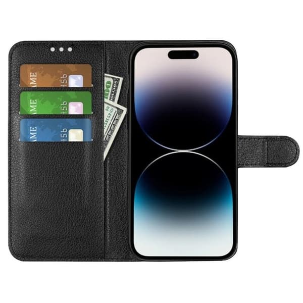 iPhone 15 Pro Max Plånboksfodral med stativ - Svart