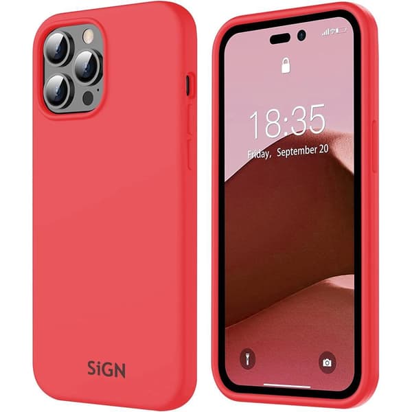 SiGN Liquid Silicone Case til iPhone 14 Pro - Rød