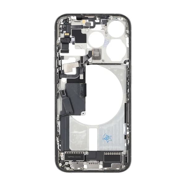 Mellemramme med smådele til iPhone 15 Pro - Hvid Titanium OEM