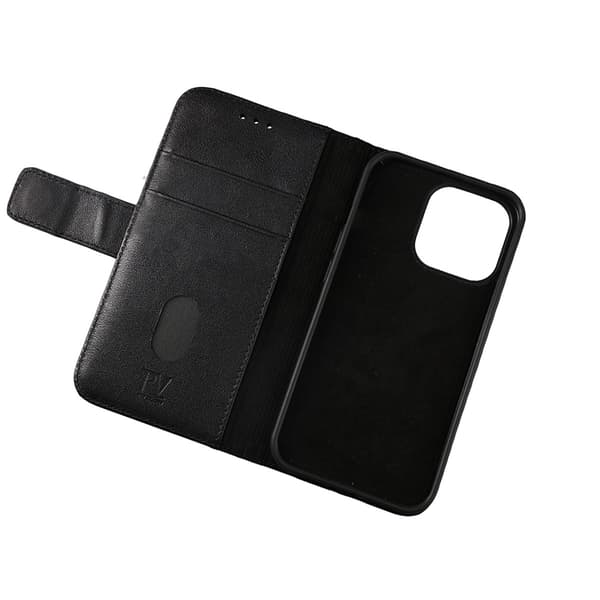 iPhone 12 Mini Plånboksfodral Läder Rvelon - Svart