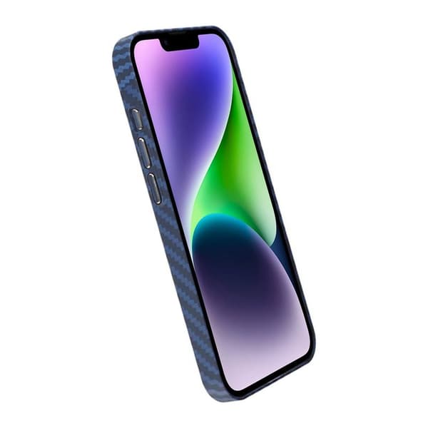 iPhone 15 Pro Max Mobilskal i Kolfiber - Blå/Grå