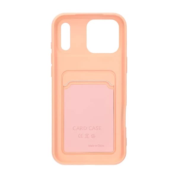Silikonikotelo korttipidikkeellä iPhone 17 Pro Max - Pinkki