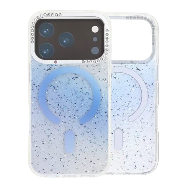 Glitter Diamond Magnetic Case - iPhone 17 Pro Max Sininen