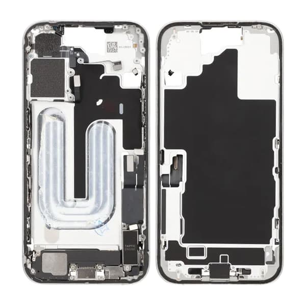 Mellemramme med smådele til iPhone 16 - Hvid OEM