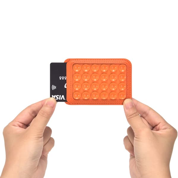MagSafe Kortholder med Sugekopper og Stativ - Orange