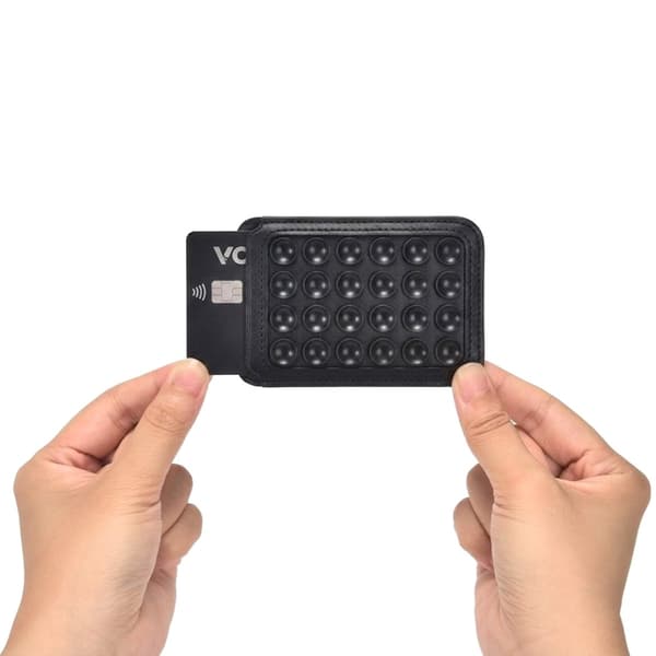 Foldable Suction Cup Phone Stand & Card Holder Black