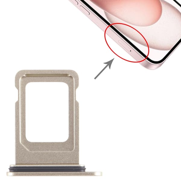 iPhone 15 SIM-korttikelkka keltainen