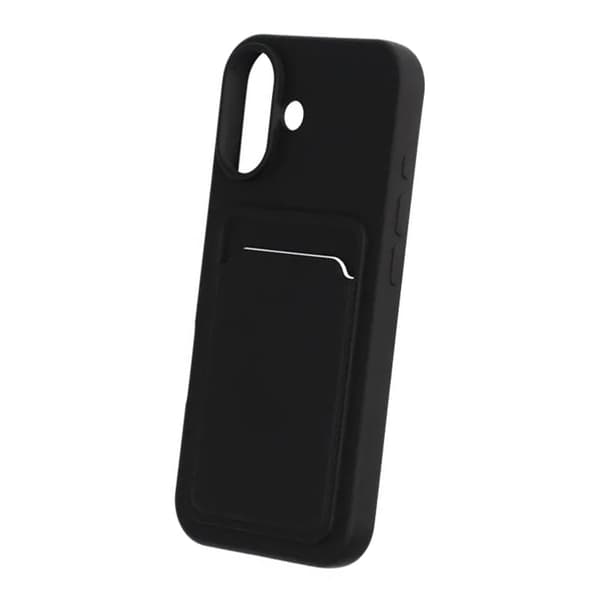 Silikone mobilcover med kortholder til iPhone 17 - Sort