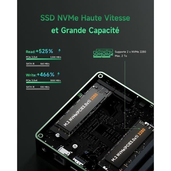 Mini PC-BMAX -B6 Plus - Intel Core i3 1000NG4 - 12Go RAM+512Go SSD- Windows 11 - edullinen minipc