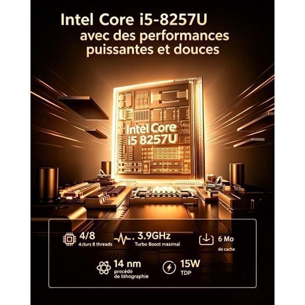Mini PC -BMAX - B6 Turbo - Intel Core i5-8257U - 16GB RAM & 512GB SSD - Stationær Computer - Windows 11