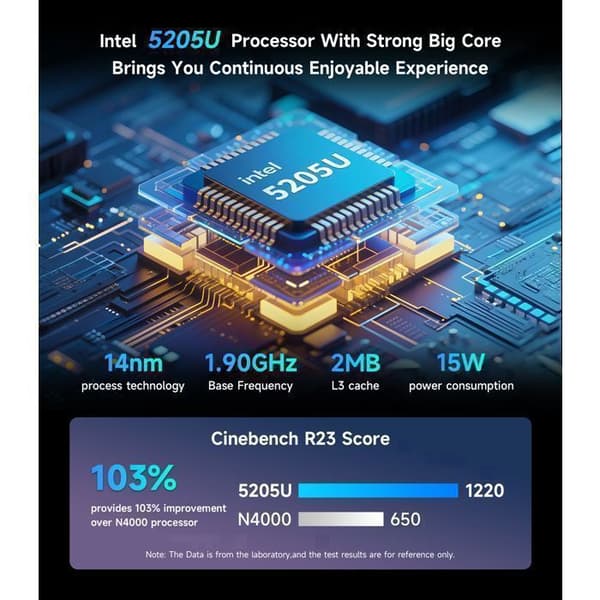 Mini PC - BMAX - B2 Power - Intel Celeron 5205U - 8Go DDR4 - 256Go SSD