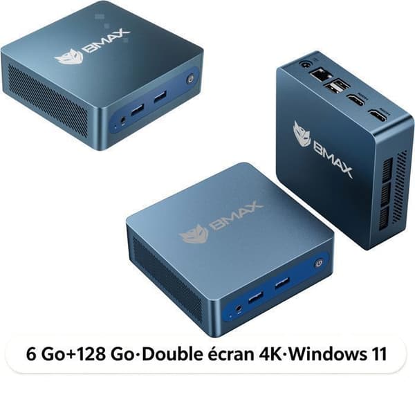 BMAX - B1 Plus - Mini PC - Intel ® J3355 - 6Go RAM - 128Go SSD - Windows 11 - edullinen minipc - WiFi 5G - Bluetooth 5.0