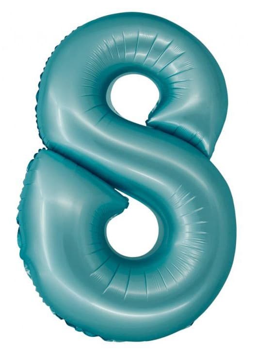 Blå folieballong siffra 8, 76 cm