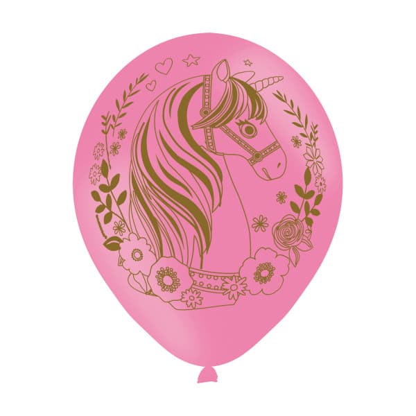 Enhörningsballonger, 6 st 27,5 cm