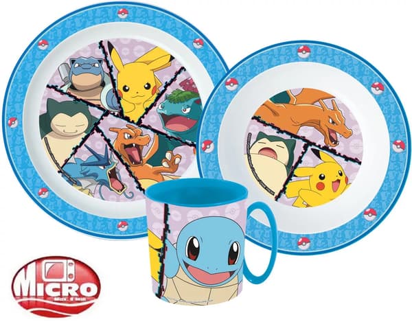 Måltidsset Pokemon med 350 ml mugg