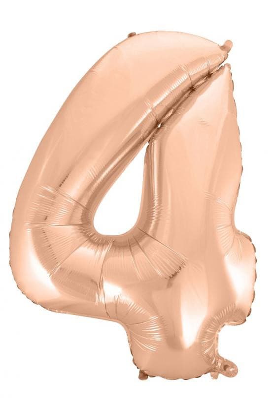 Sifferballong Roséguld Nummer 4 92 cm