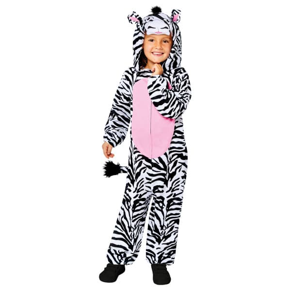 Zebra Streaky Barnkostym i polyester, storlek 8-10 år
