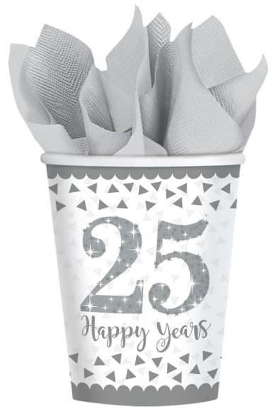 Jubileumsmuggar silver 25 år 8-pack 266 ml