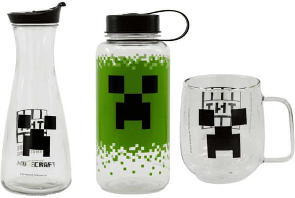 Vattenkaraff, glas och flaska Minecraft
