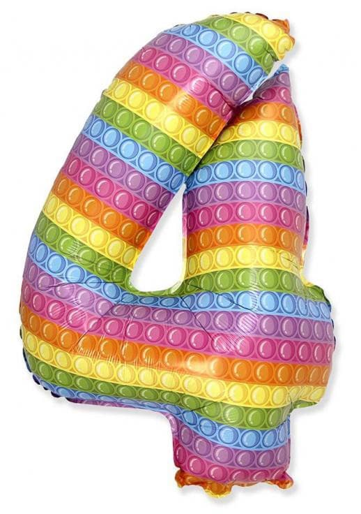 Number Pop It 4 folieballong 69 cm
