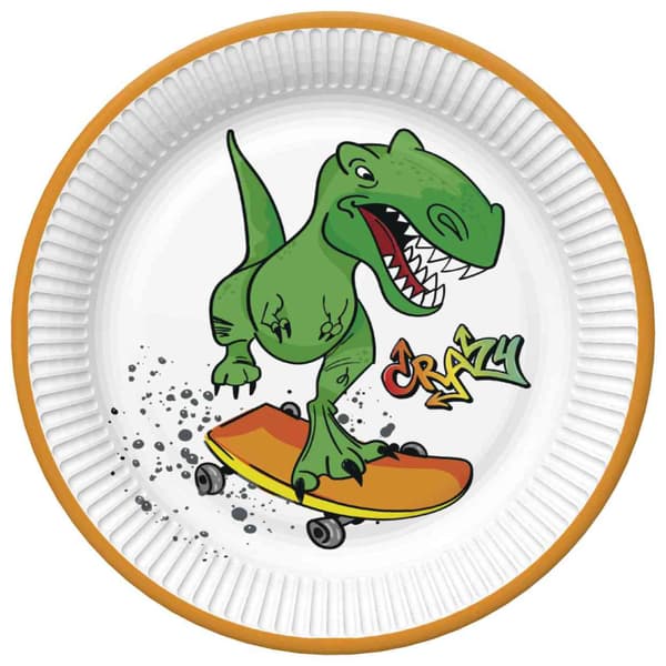 Dinosaur Crazy papperstallrikar 8-pack 22,7 cm