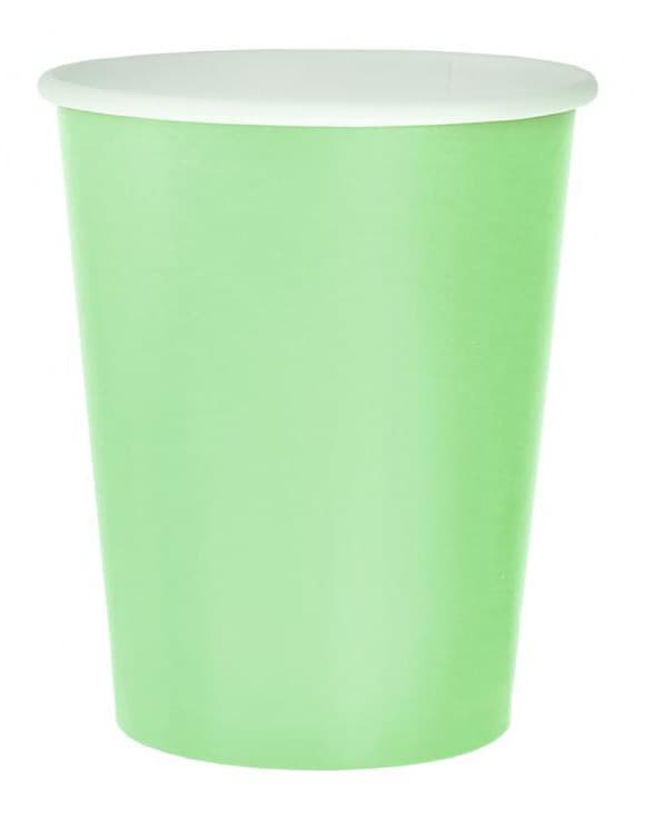 Färgade pappersmuggar mintgrön, 14-pack, 270 ml