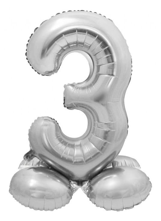 Sifferballong silver nummer 3, 72 cm