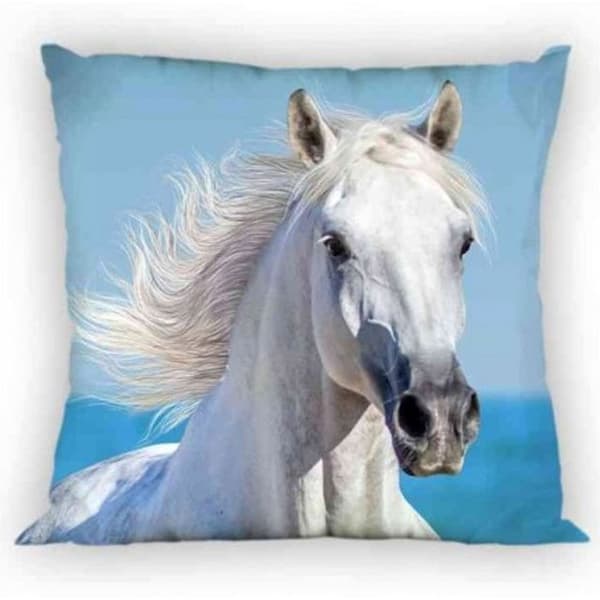 Horses vit kuddfodral 40x40 cm