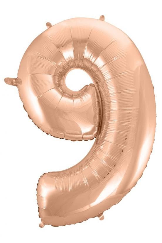 Sifferballong Roséguld Nummer 9 92 cm